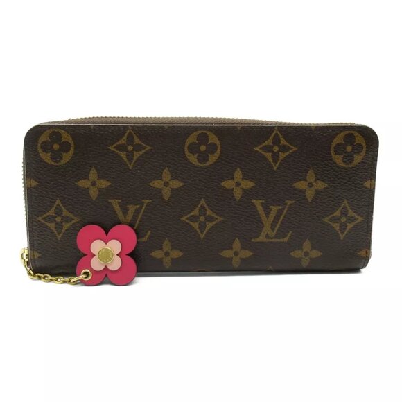LOUIS VUITTON Portefeuille Clemence flower charm Around long wallet - Picture 1 of 12